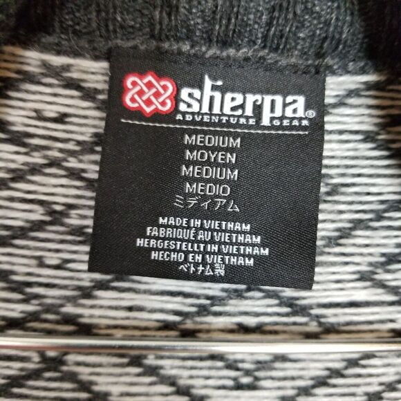 Sherpa Adventure Gear Women Dolga Cardigan Sz M Black Gray Merino Wool Blend - Picture 7 of 8